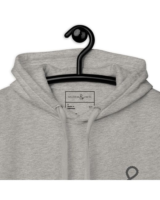 Anchor and Crew Gray Heather Mountain Pine Slow Sundays Running Club Cotton Blend Hoodie