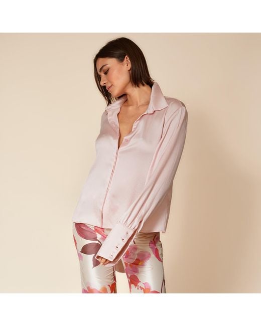 Gunda Hafner Ltd Pink Blush Hammered Silk Shirt