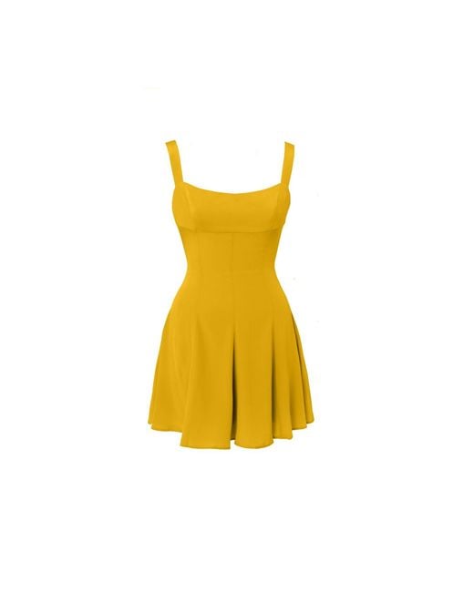 Sanctumum Yellow Omahyra Satin Dress