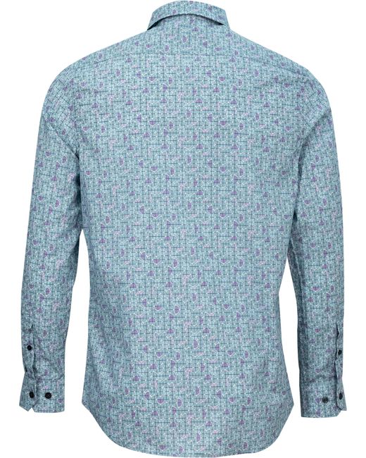 Lords of Harlech Blue Morris Geo Tulip Shirt for men