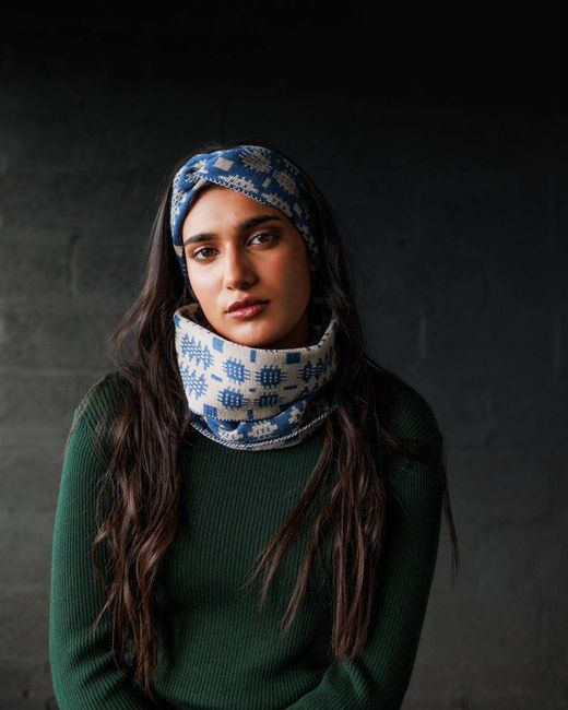Mabli Blue Carthen Merino Tube Scarf
