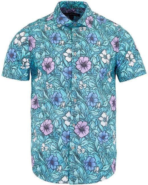 Lords of Harlech Blue Scott Meadow Flora Shirt for men