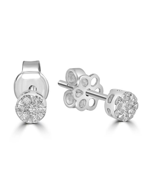 Artisan Metallic Natural Diamond Cluster Stud Earrings