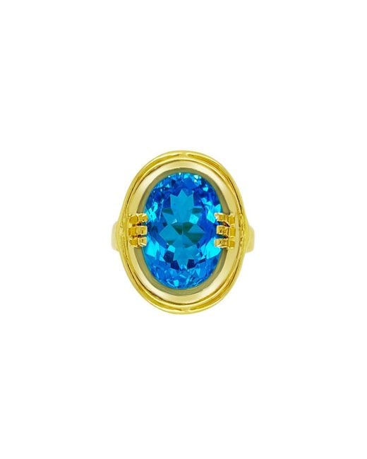 GEM BAZAAR Blue The Swiss Topaz Heritage Ring