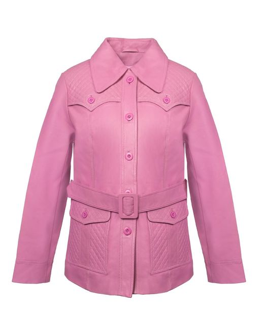 Zasta Studio Pink Old Fashioned Leather Trench Jacket