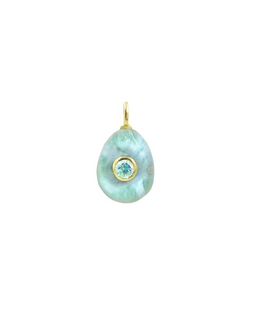 KAMARIA Blue Larimar Gemstone Pendant With Topaz