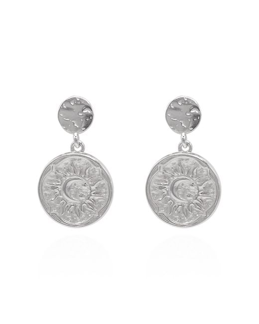 Luna Charles Metallic Aruna Sun Coin Drop Earrings