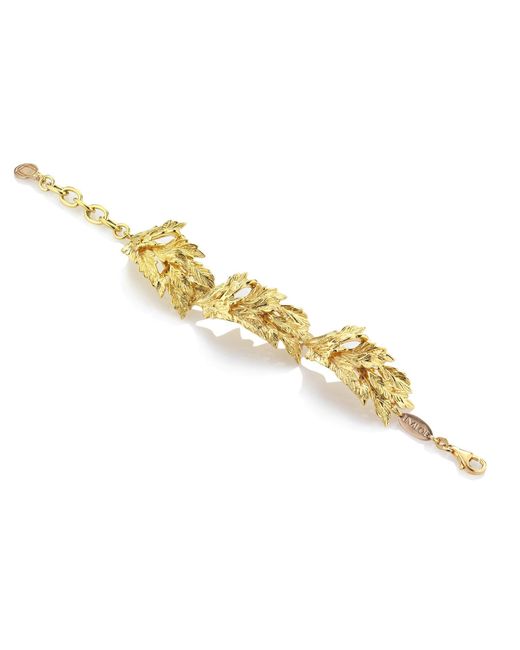 Unaloe Metallic Vermeil Leaf Bracelet With Botanical Design – Handmade Italian Jewelry