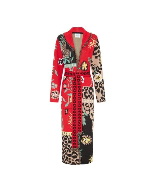 Hayley Menzies Red Enchanted Leopard Long Cardigan