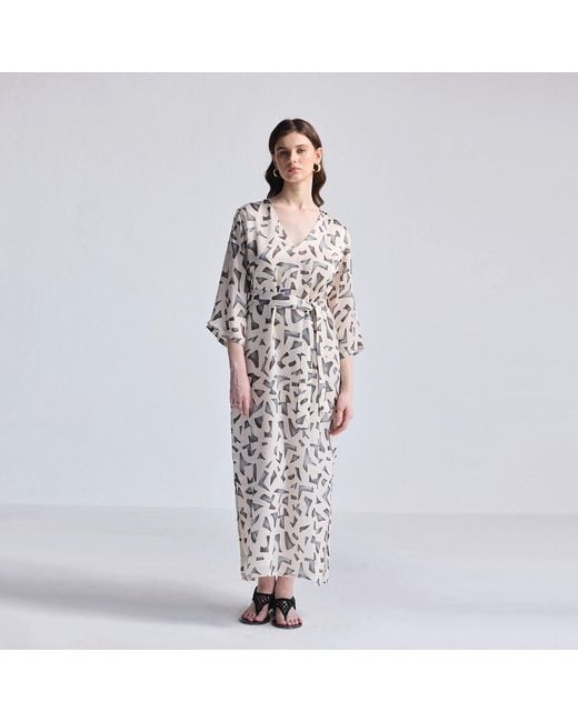 REISTOR White Maxi Dress With Side Slits