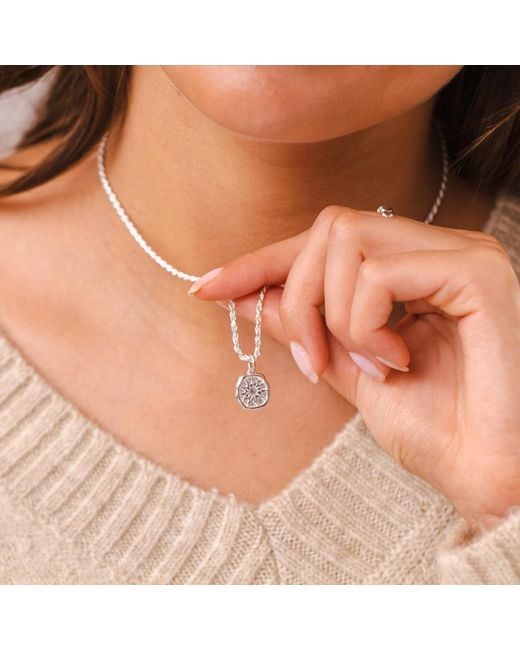 Lily Charmed Metallic Sterling Manifest Energy Charm Necklace With Twisted Rope Chain