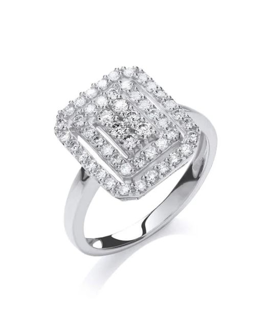 Augustine Jewels Metallic Diamond Pavé Square Ring