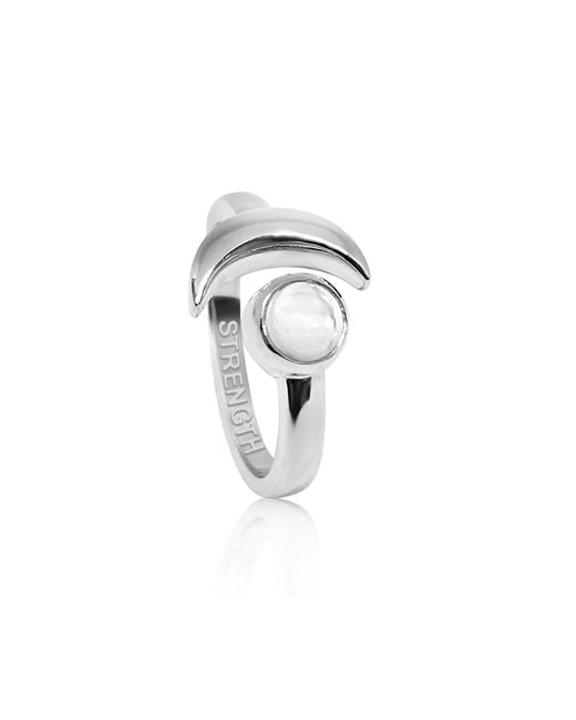 The Jewellery Store London White Adjustable April Strength Birthstone Ring