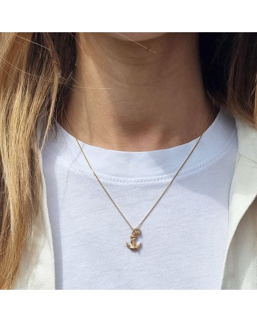 Lee Renee Metallic Anchor & Heart Diamond Necklace –