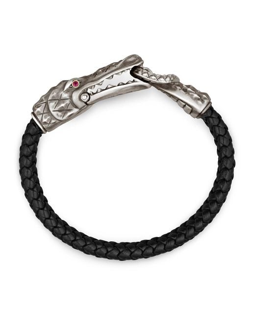 Snake Bones Black Alligator Clasp Bracelet for men