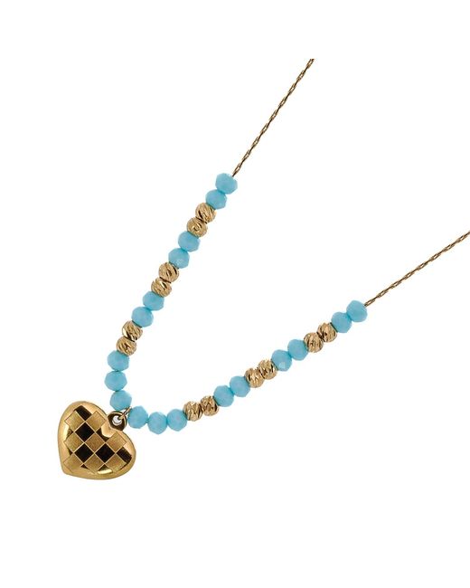 Ebru Jewelry Metallic Love Heart Beaded Necklace