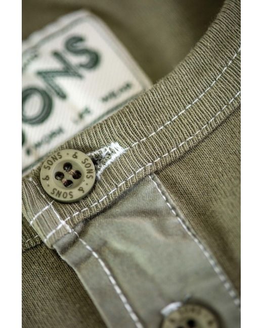 &SONS Trading Co Green Sons The New Elder Henley Shirt Army for men