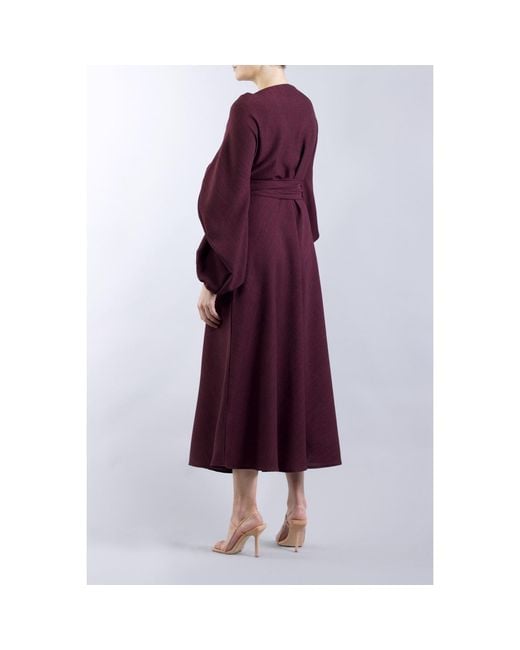 Meem Label Purple Crawford Plum Midi Dress