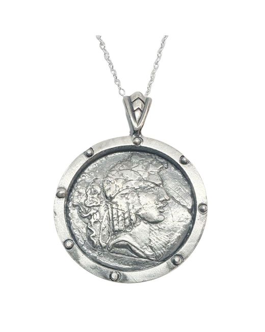Tg-Jewellery by Tamara Gervasio Metallic Ancient Replica Coin Pendant Necklace – Hand-Carved Sterling