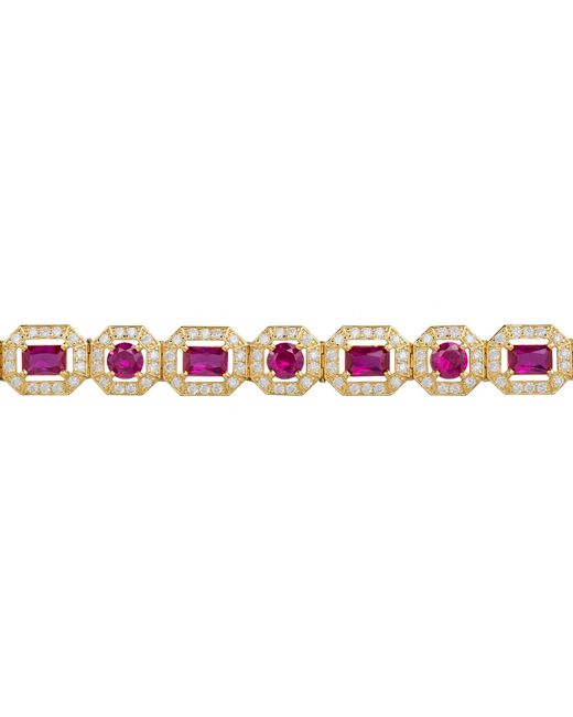 Latelita London Metallic Whistledown Ruby Gemstone Bracelet