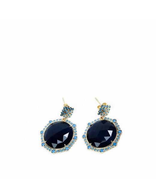 Addicted Blue Notte Stud Earrings With Zircons