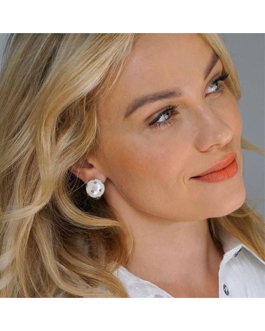 Saule Label White Gaia Jet Petite Earrings