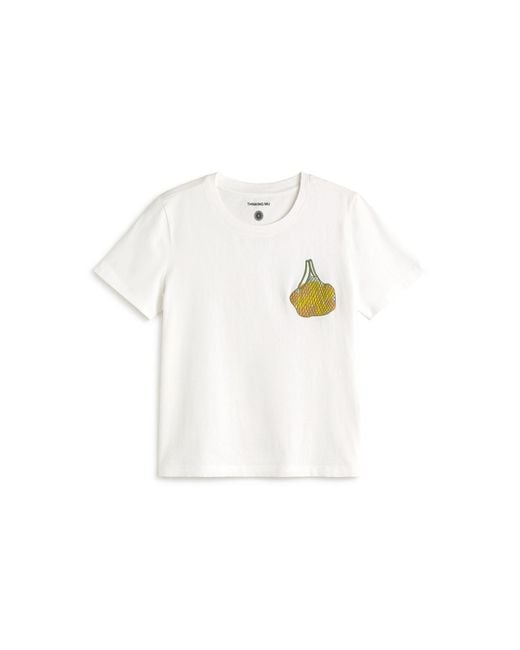 Thinking Mu White Embroidered Limes Ida T-Shirt