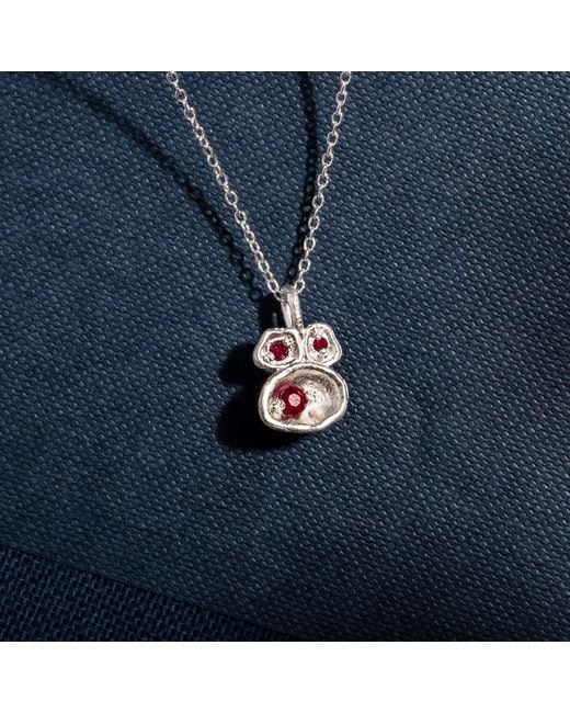 Claire Hill Designs Metallic Ruby Lichen Pendant Necklace