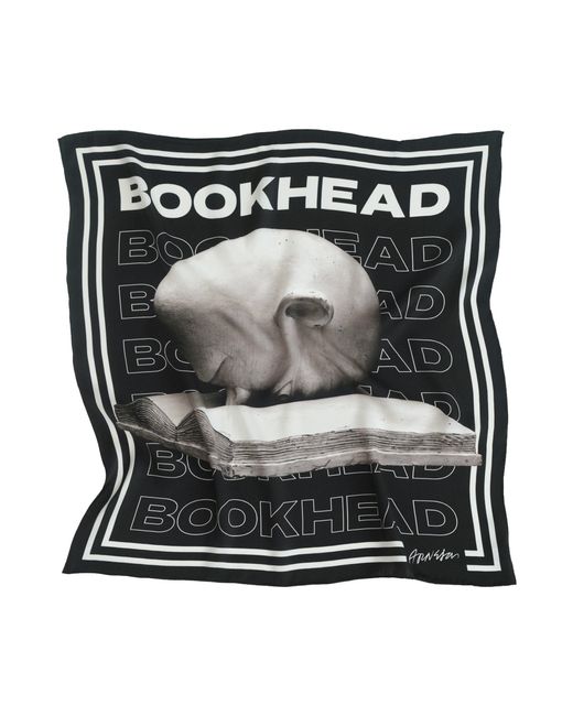 Lost Pattern Black Bookhead Silk Scarf