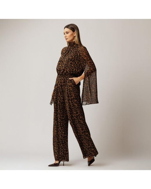 concept A trois Brown Veil Bouse – Leopard Print