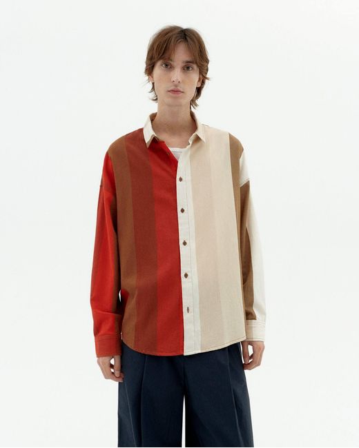 Thinking Mu Red Striped Sandfire Haru Shirt for men