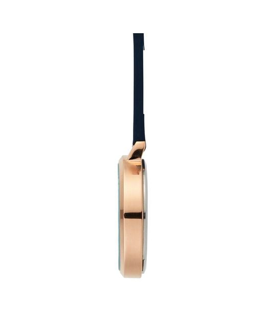 Bermuda Watch Company Blue Annie Apple Meraki Mother Of Pearl Rose Leather Fob 35