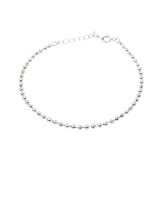 Harfi Metallic Ball Bead Chain Minimalist Dainty Sterling Bracelet