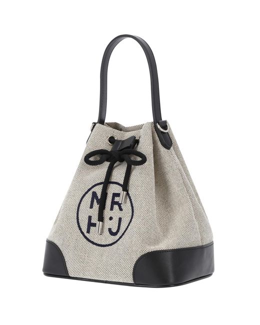 MARHEN.J Black Two-Tone Canvas & Apple Leather Bag