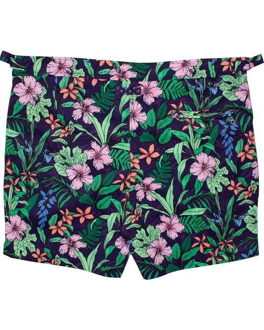 Lords of Harlech Green Pool Swirl Floral Purple for men