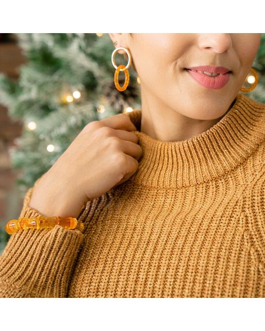 Gold & Honey Metallic Bamboo Bangle Bracelet