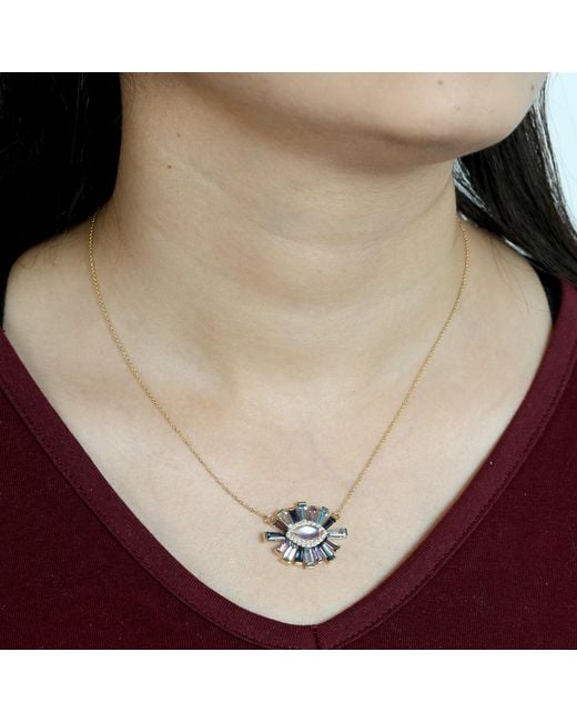 Artisan Metallic Moonstone, Multi Sapphire & Diamond Sunburst Necklace