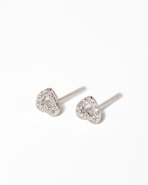 Belinda Jewelz Metallic Diamond Pave Heart Studs