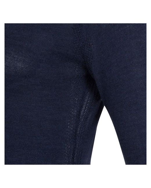 Paul James Knitwear Blue Midweight Merino Activewear Training Eos Top