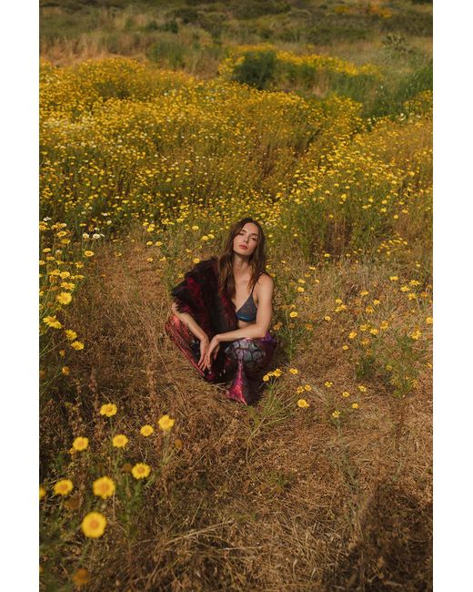 Jennafer Grace Red Sangre Faux Fur Shawl
