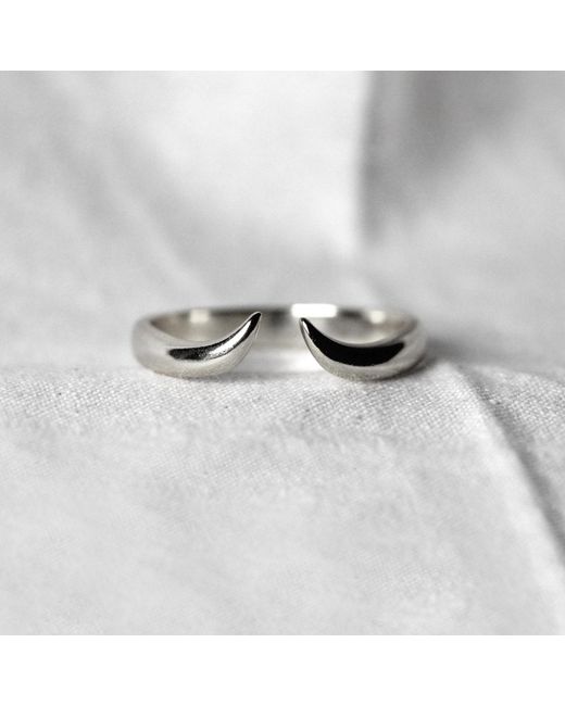 VicStoneNYC Fine Jewelry White Horn Cuff Solid Ring