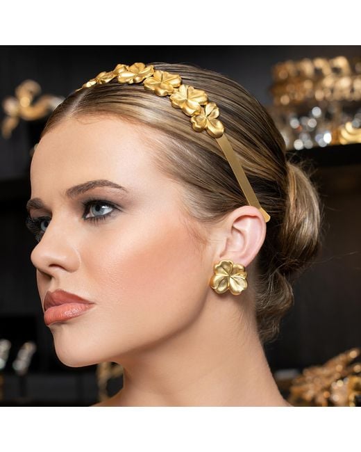 Stephanie Browne Australia Metallic Clover Earrings