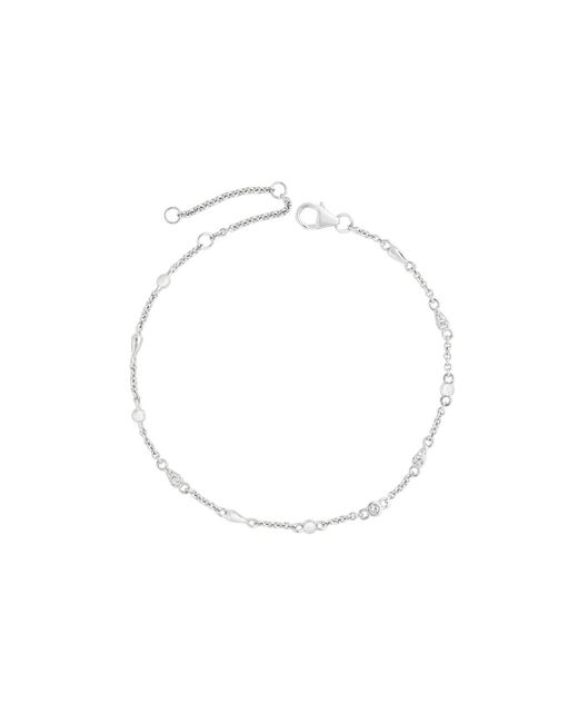 Lucy Quartermaine Metallic Skinny Drip Anklet With Topaz