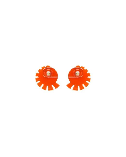 Gissa Bicalho Orange Acrylic Handmade Earring Sun Light