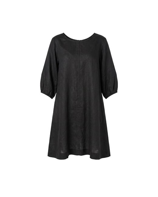 Adrift Clothing Black Hazel Short Linen Dress