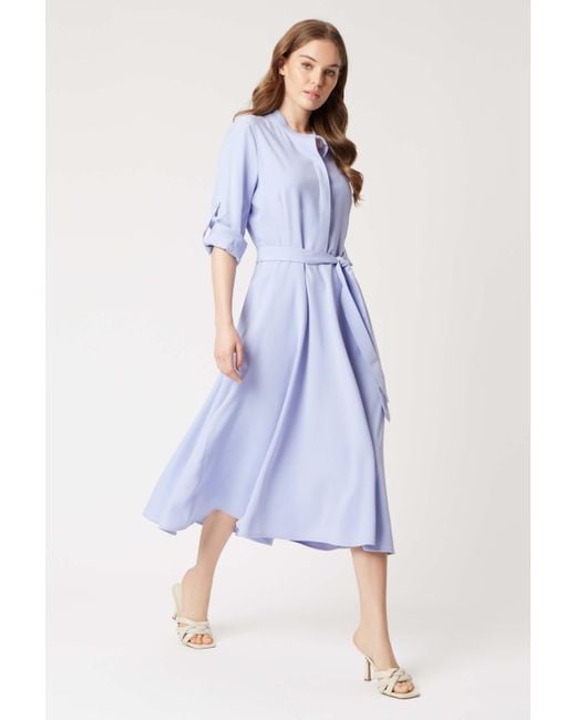 James Lakeland Blue Roll Sleeve Midi Dress Lilac