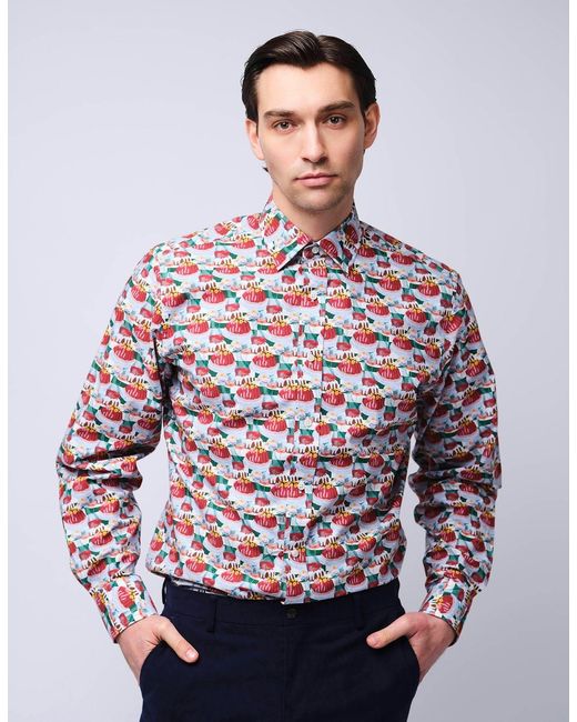 Gresham Blake Red Retro Picnic Shirt for men