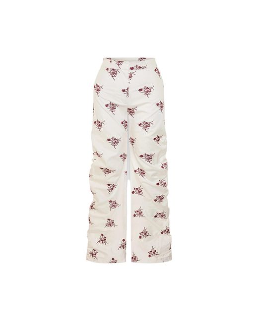Pcfg White The Broderie Anglaise Edit High Waisted Embroidered Pants
