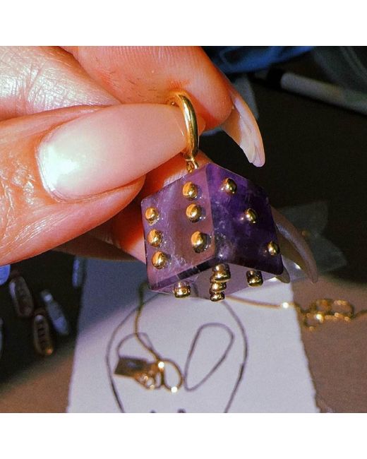 The Lila Lobster Blue Dice Charm Amethyst