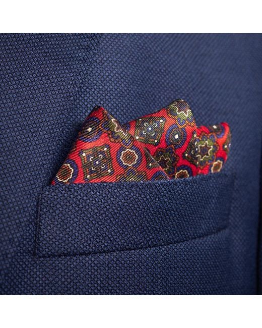 Otway & Orford Purple 'Millefiori' Silk Pocket Square for men